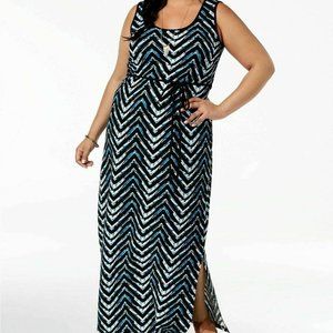 Fox + Royal Water Zig Zag Maxi Dress Blue XS NWT!